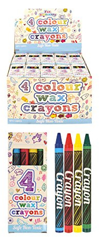 Henbrandt Mini Wax Crayon Packs - Party Favours / Loot Bag Fillers / Lucky Dip Prizes / Classroom Rewards (25 packs)