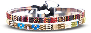 Made by Nami Surfer Fußband 2-er Set Damen & Herren - Dünnes Boho Hippie Ethno Fußkettchen - Handmade Strand Festival Accessoires - Wasserfest & Verstellbar - 100% ökol. Baumwolle (Braun & Safari)