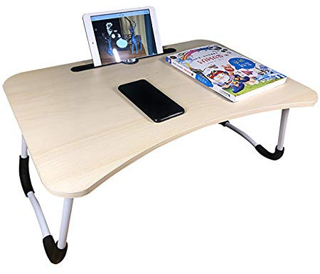 QWEASDF Sängbord i större storlek, brickbord, laptopstativ, bärbart laptopskrivbord, läshållare för anteckningsböcker, skriva, studie, matförvaring, lässtativ, 3
