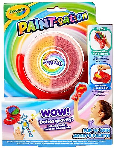 CRAYOLA Paint-Station: Flip n Spin Artists Palette | Malset ohne Verschütten | Ideal für Kinder ab 3 Jahren