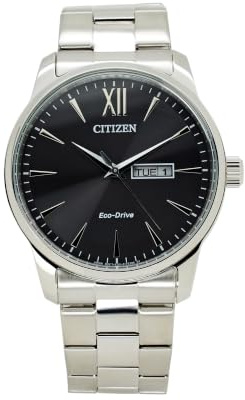 Citizen Analog Eco-Drive armbandsur för män, svart, Einheitsgröße, Armband