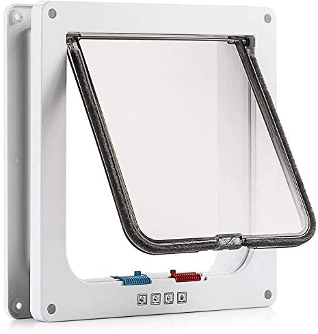 ZHANTAI ruichrng Gattaiola per Gatti, Gattaiola per Vetro, Entrata e Uscita Controllabili, adatto a Gatti e Cani di Piccola Taglia (L- misura interna: 19cm x 18cm x 5,5cm)