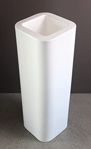 Kloris Pot à Fleurs Haut Cache-Pot Colonne carrée Mod. Candy cm 30 x 30 x 90 h polyéthylène Blanc Profondeur 24 cm