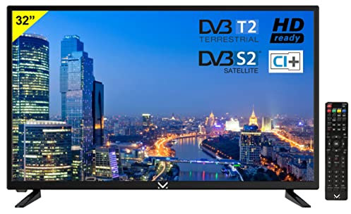 MAJESTIC TVD 232 S2 LED V5 - Televisore LED HD READY da 32, DVB-T/T2 HD e DVB-S/S2 HD, Telecomando, USB, nero