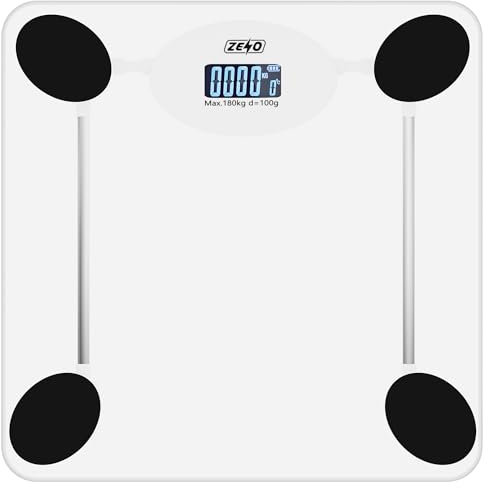 ZENO Bathroom Scales | Scales For Body Weight | Digital Weighing Scales | Accurate Weight Scales with LED Display | Easy To Use Weighing Scales | White
