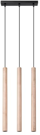 SOLLUX lighting Hängelampe Pendelleuchte Hängeleuchte Deckenlampe Lampe Decke Stahl 3 Flammig 30 x 5 x 94 cm Pastelo