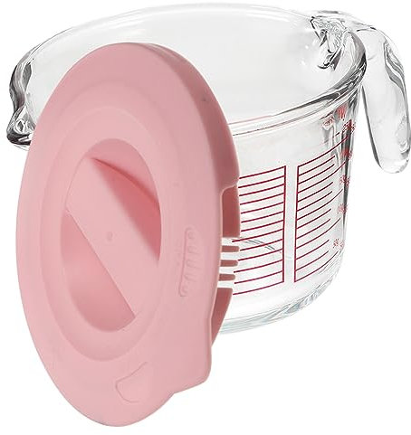 Taza Medidora de Vidrio de 500ml con Escala y Tapa