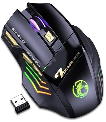 XINDADA iMice Fire Button Bluetooth Rechargeable Wireless Mouse Computer RGB 3200 Ergonomic Gaming Mause Optical USB For Laptop PC (wireless)