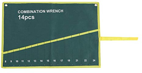 Qukaim Borsa porta attrezzi arrotolabile in tela multi tasca, 14 tasche, organizer per chiavi, pinze e chiavi, resistente, portatile, ideale per uso domestico e garage