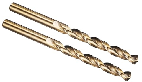 PATIKIL 8,5mm Punta da Trapano M42 8% Co Gambo Dritto 135° Finitura Oro 2Pz