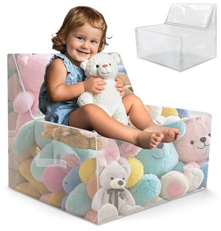 Kinder-Plüschtier-Aufbewahrung, wasserdicht, großer Sitzsack, Kinder-Sessel, weicher, kindersicherer Sitz für die Organisation von Kleinkinderzimmern, weiche Sachen, Plüschtiere, 60 x 45 x 60 cm