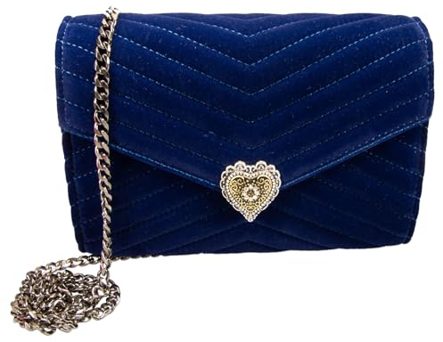 Alpenflüstern Trachtentasche Samtclutch Trachtenherz - Damen Handtasche, Schultertasche fürs Dirndl, Tasche zur Tracht, Dirndltasche mit Metallelemente (in traditionellen Farben) DTA107