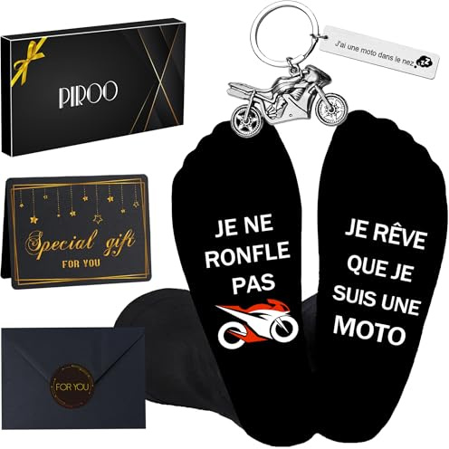 Chaussettes Drôles Homme Chaussettes Rigolote Chaussette MOTO Amusantes Fantaisie Cadeaux Nouveauté pour Homme Cadeau Noël Papa Amie Famille Fête des Pères