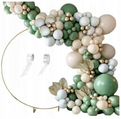 Azaris Luftballons - Set 137 Teile - Ballons Ballongirlande XXL - für Hochzeit Geburtstag Taufe - Ballonbogen - Weiß Gold Grün