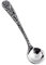 Floral Salt Spoon with Round Bowl - Sterling Silver