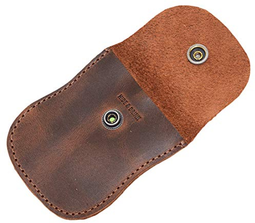 Hide & Drink, Curvy Coin Pouch, Pocket Case for Pennies, Rustic Bag, Travel Accessory, Full Grain Leather, Handmade, Bourbon Brown