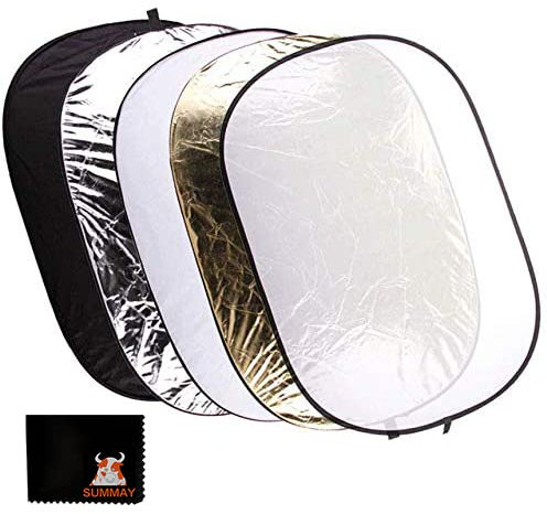 GODOX 24”x35” 60 x 90cm 5-in-1 Collapsible Portable Disc Light Reflector with Bag for Studio and Photography - Gold, Silver, Black, White, Translucent.