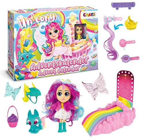 Craze Calendrier de L'Avent Jouet UNICORY Calendrier de l'avent Fille avec Poupée et Accessoires de Mode Enfant