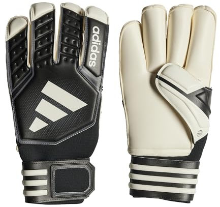 adidas Unisex Goalkeeper Gloves (W/O Fingersave) Tiro League Goalkeeper Gloves, Black/White/Iron Met., HN5612, 10-