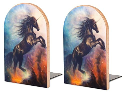 Packung Mit 2 Buchstützen Pferd Rutschfester Bücherständer Aus Holz Bücherregal Bücherhalter Für Home Desk Office Library