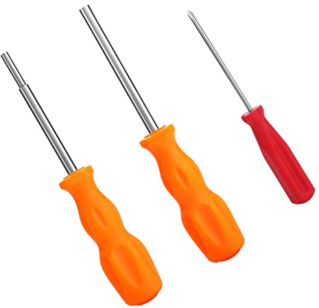 Prasacco 3-Piece Gamebit Security Screwdriver Set, 3.8mm & 4.5mm Flat Head, 2.5mm Tri-Wing Head for SNES, NES, N64 & Game Cartridges