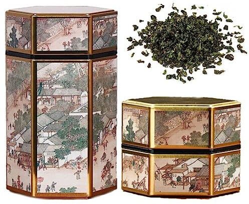 Tinplate Tea Organizer 2pcs/set Hexagon Tea Sealed Jar Tea Storage Container Coffee Can Box for Sugar Jewelry Spices