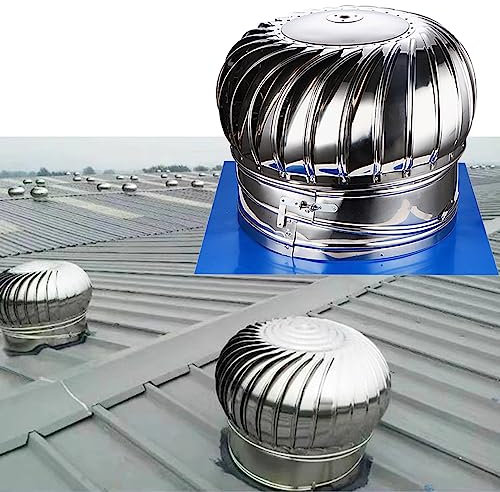Turbine Vent Dach Montiert Dachboden Ventilator, Edelstahl Industrie Wissenschaftlich Rotierende Dach-Windkappe Abdeckung für Energiespar-Trockner Abzugshaube für Häuser Fabrik Dachboden Bauernhof