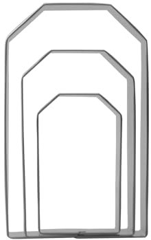 Keewah Tea Bag Hang Tag Cookie Cutter Set - 5”,4”,3” - 3 Piece - Stainless Steel