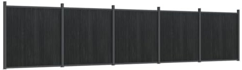 vidaXL Zaunelement, Gartenzaun mit Aluminiumpfosten Bodenplatte, Sichtschutzzaun für Garten Terrasse, Lamellenzaun Windschutzzaun, Grau WPC
