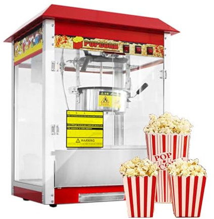 JJENXYYDS Large Popcorn Machine,8 Oz Kettle, 1400 W Countertop Popcorn Maker,Vintage Movie Theater Commercial Popcorn Machine for Professional Concessionaires Requiring Commercial Quality