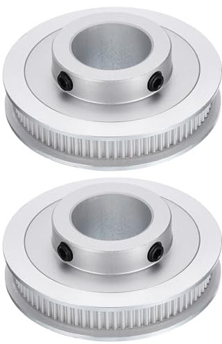sourcing map 2pcs GT-2 Pulley Synchronous Wheel 80 Teeth 20mm Bore, Fit with 6mm Width Belt, Aluminum Alloy Timing Pulley Wheel for 3D Printer, CNC Machine