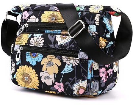Wafybsre Crossbody-Tasche für Damen, mittelgroße Schulterhandtaschen, Umhängetasche mit mehreren Reißverschlusstaschen