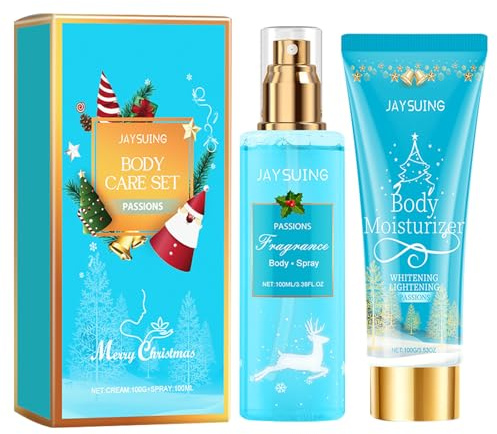 Bio Geschenkset,Naturkosmetik Geschenk Set mit Body Lotion Damen & Body Spray Frauen,Natürliche Körperlotion zur Pflege von normaler & trockener Haut,Unisex Körperpflege Set zu Weihnachten
