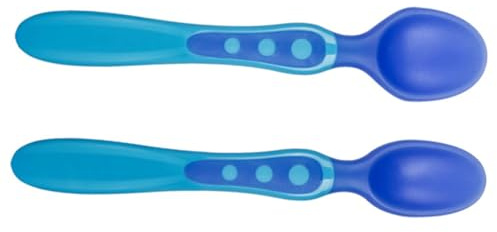 Vaguelly Babylöffel-set 4-teilig Baby-trainingslöffel Temperaturempfindliches Fütterungsgeschirr Nicht-material