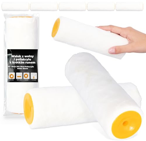 5x Målarrulle 18 cm Färgroller Färgrulle Lackeringsrulle Reserrulle Ull Polyakryl Vägg Möbler Måleri Anti-Stänk Rulle Målningsredskap Wasadrulle Målartillbehör