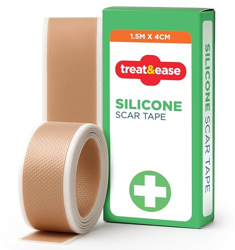 SOL Silicone Scar Tape (1.5M x 4CM) - Flexible & Discreetly Cover Scars, Easy to Use, Cut to Size Sheets, Soft Patches for Cosmetic Coverage, Blemishes, Wrinkles & C Section Marks