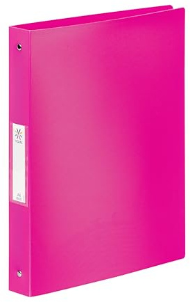 Viquel - Raccoglitore flessibile A4 MAXI FEEL'EASY - 4 anelli - Dorso 4 cm - Per documenti A4 - In plastica resistente - Etichetta identificativa sulla fetta - Rosa