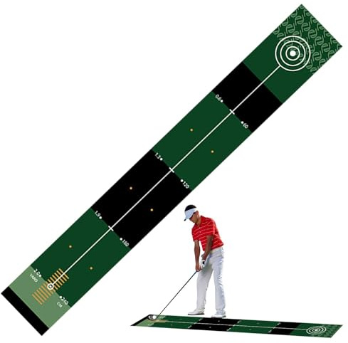 Golf Putting Trainer, Tragbare Golf-Trainingsmatte, 300 x 50 cm Golf-Putting-Matte, Putting-Übungsmatte, Golf-Trainingsausrüstung, Indoor-Golf-Putting-Green mit Rutschfester Rückseite