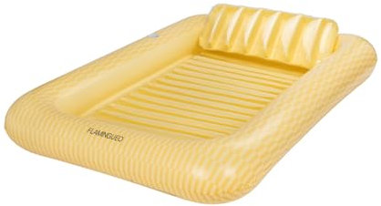Flamingueo Bouee Piscine - Matelas Piscine, Bouee Piscine Adulte, Matelas de Plage, Accessoires Piscine, Bouée, Tanning Pool (205 x 140 x 38 cm)