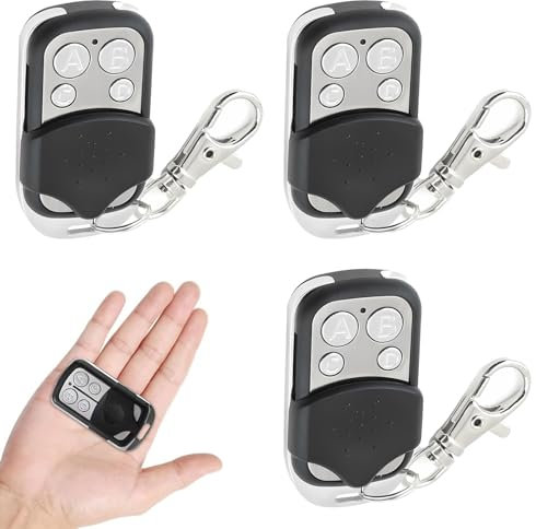 3 PCS Universal Garage Door Opener Remote, 433MHz Gate Remote Control Fob with 4 Buttons Fob, Copy Remote Opener Garage Door for Garage Doors,Roller Shutters,Car Alarms,Electric Gates