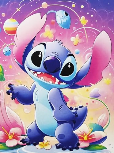 Disney Affiche Décorative de Mur Série Dessin Animé Stitch Impression sur Papier Satiné 40x30cm Sans Cadre