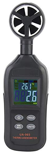 Handheld Digital Anemometer Thermometer Wind Speed Meter Air Velocity Temperature Tester Color LCD with Max/Min/Data Hold Mode - Function Detector