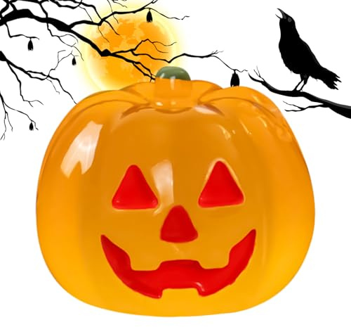 Yhsioaklo Kürbis-Dekoration | leuchtende Kürbisse - Miniatur-Figuren aus Harz für Tischdekoration Haus Garten Party Saison Halloween