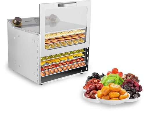 EPIKNOWEE Déshydrateur Alimentaire Polyvalent, Sèche-Électrique avec Température Réglable, Minuterie et Plateaux Acier Inox pour Friandises Chiens, Jerky de Bœuf et Fruits,pour Maison(8-Tray)
