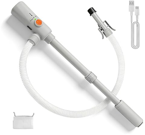 TECKZOON Benzinpumpe Für Kanister, Doppelte Stromversorgung (USB-C/Aa), Mit Automatischer Teleskopfunktion, 2,8 Gpm/10,6 Lpm, Automatische Abschaltsensoren, Geeignet Für Benzin, Diesel Und Öl