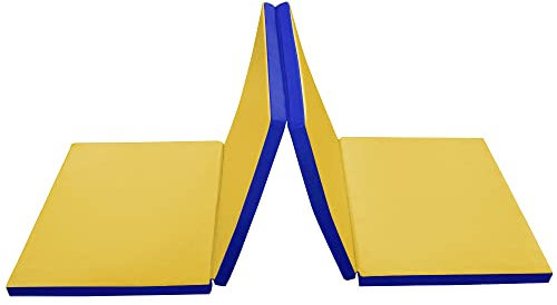 Grevinga®-FUN Klappbare Turn- und Spielmatte KLIPP-KLAPP (RG 35) | 200 x 100 x 8 cm | GELB-BLAU