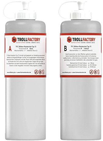 TFC Silikon Kautschuk Typ 15 I Dubliersilikon mittelhart I transluzent I 500 g (2 x 250 g)