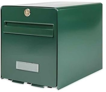 BURG-WÄCHTER Boîte aux Lettres Agréée La Poste, 1 Porte, 501 VE FAVOR, Vert, en Acier Galvanisé, Avec Porte à Ouverture Totale et Stop-Courrier (Porte bloquée à 120°)
