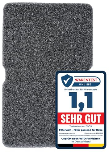 Filterwelt | 1x Filter tumble dryer heat pump dryer, sponge filter mat, compatible with Beko Grundig Blomberg ElektraBregenz, 240 x 150 x 10 mm, lint sieve, lint filter 2964840100 foam filter