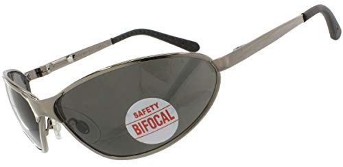 Spits Eyewear Barcelona Bifocal Magnifying Safety Glasses Gun Metal Frame (Magnifier 2.00)